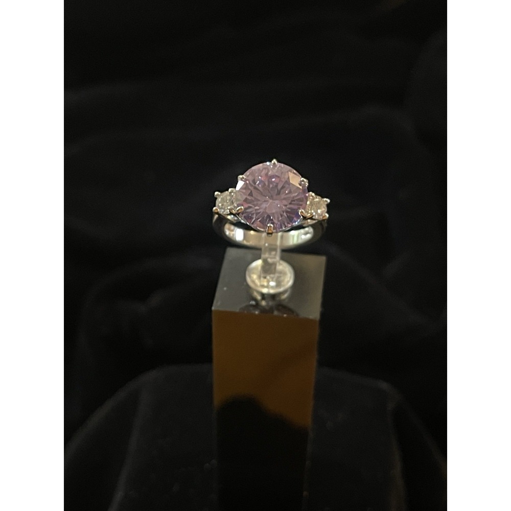 JTV BBJ 9.25 Sterling Silver Kunzite CZ Ring Size 5 - Picture 4 of 10
